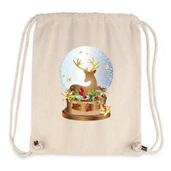 boule à neige nostalgique avec des cerfs pour Noël - Sac à cordon recyclé Stanley/Stella - blanc naturel - Devant