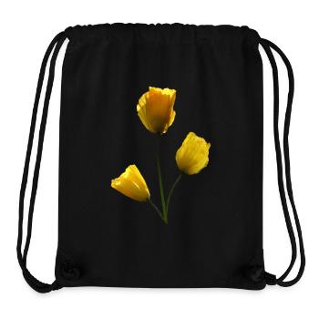 Poppy yellow poppies - Stanley/Stella Recycled Gym Bag - black - Front