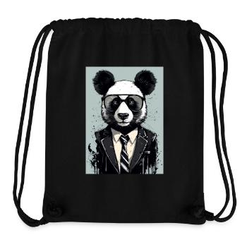 Panda costume smoking panda géant - Sac à cordon recyclé Stanley/Stella - noir - Devant
