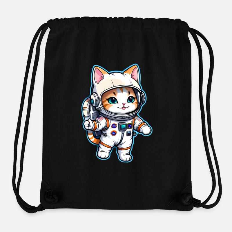 Astronaut Katze - Weltraum - Stanley/Stella recycelter Gym Bag - Schwarz