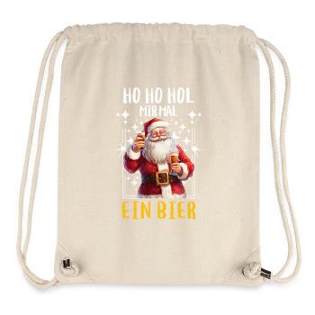 Weihnachtsmann Bier Saufen Alkohol Weihnachten - Stanley/Stella recycelter Gym Bag - Naturweiß - Vorne