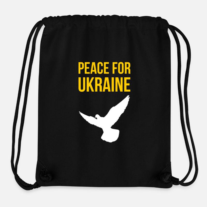 PEACE FOR UKRAINE Friedenstaube - Stanley/Stella recycelter Gym Bag - Schwarz