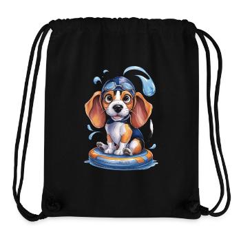 Welpe schwimmen auf Abenteuer! - Stanley/Stella recycelter Gym Bag - Schwarz - Vorne