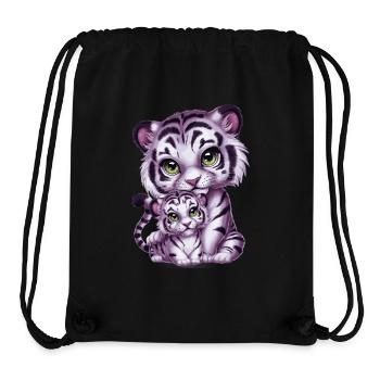 Weißer Tiger mit Tiger Mutter - Stanley/Stella recycelter Gym Bag - Schwarz - Vorne
