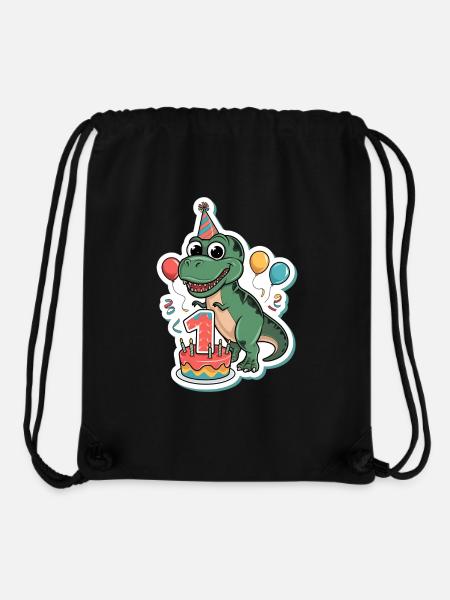 T-Rex Dinosaur Kids Tshirt - Stanley/Stella Recycled Gym Bag - black