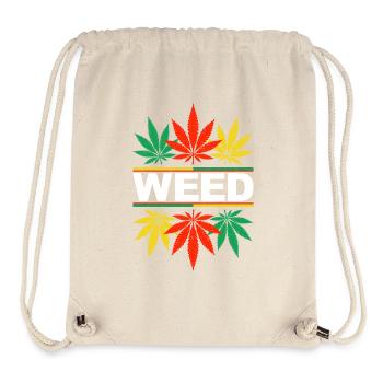 Vibrant Cannabis Leaf Pattern Design - Stanley/Stella Recycled Gym Bag - natural - Front