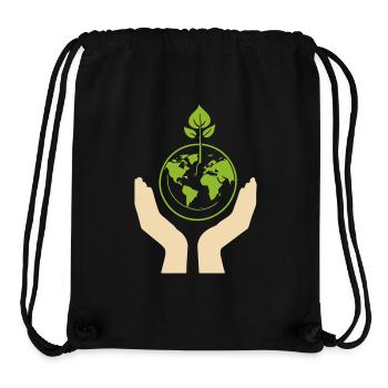 Eco Warrior – Rette unseren Planeten - Stanley/Stella recycelter Gym Bag - Schwarz - Vorne