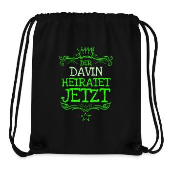 Bachelor Davin - Stanley/Stella recycelter Gym Bag - Schwarz - Vorne