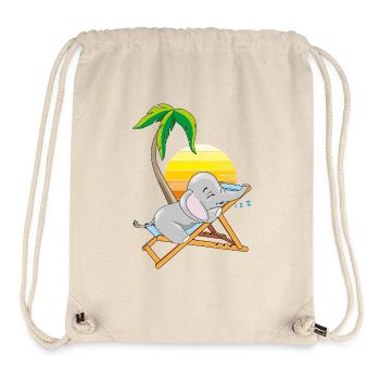 Schlafendes Elefantenbaby unter der Palme - Stanley/Stella recycelter Gym Bag - Naturweiß - Vorne