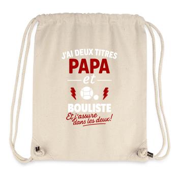 Papa Bouliste Geschenk Vatertags-Weihnachts-Pétanque - Stanley/Stella recycelter Gym Bag - Naturweiß - Vorne