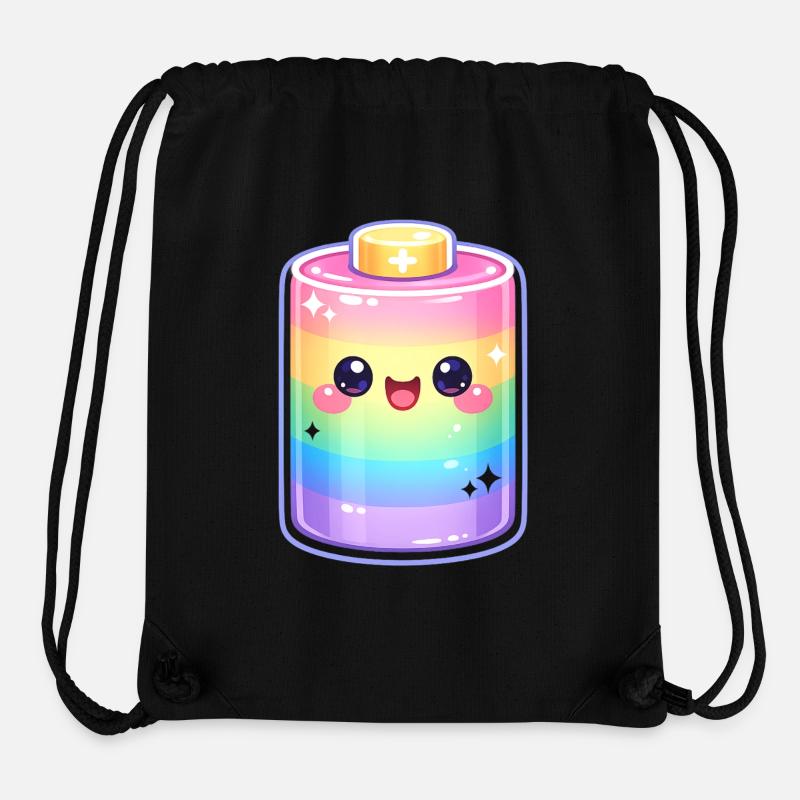 Kawaii Regnbueflaske-magi - Stanley/Stella recycled gym bag - sort