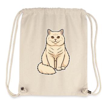 British Shorthair Cat Cream Portrait Round Soft - Stanley/Stella Recycled Gym Bag - natural - Front