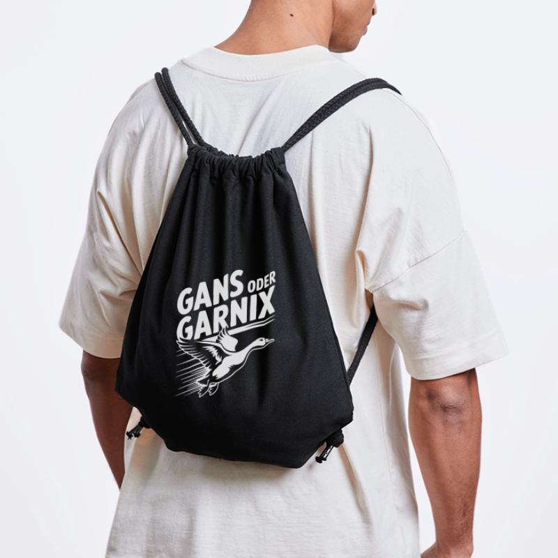 Gans oder garnix Gans und lustiger Spruch Stanley/Stella recycelter Gym Bag