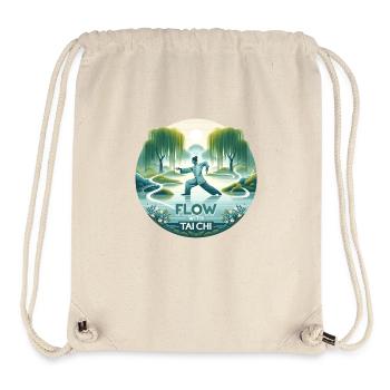 "Flow with Tai Chi" - Tranqu Tai Chi Design - Stanley/Stella Recycled Gym Bag - natural - Front