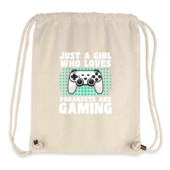 Gamer and Parakeets: Video Games and Colorful Adventure - Stanley/Stella Recycled Gym Bag - natural - Front