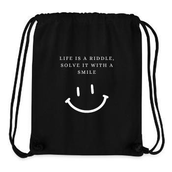 Life is a riddle - solve it with a smile - white - Stanley/Stella recycelter Gym Bag - Schwarz - Vorne