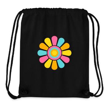 Pink Blue Orange Yellow - Big Colourful Daisy Flow - Stanley/Stella Recycled Gym Bag - black - Front