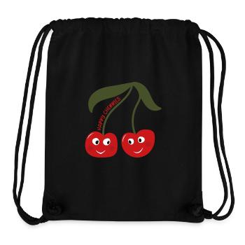 Happy Cherries - Stanley/Stella recycelter Gym Bag - Schwarz - Vorne