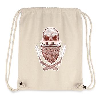 A skull with a beard, framed by razor blades. - Stanley/Stella Recycled Gym Bag - natural - Front