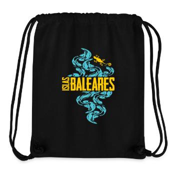 Balearic Islands Waves Pattern - Stanley/Stella Recycled Gym Bag - black - Front