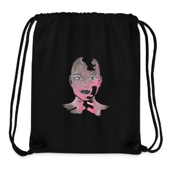 Zerrissenes pinkes Aquarellporträt - Stanley/Stella recycelter Gym Bag - Schwarz - Vorne