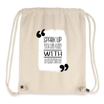 electric wire electrician funny sayings cameraman - Stanley/Stella Recycled Gym Bag - natural - Front