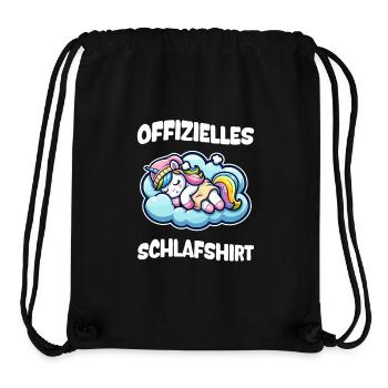 Offizielles Schlafshirt - Einhorn auf einer Wolke - Stanley/Stella recycelter Gym Bag - Schwarz - Vorne
