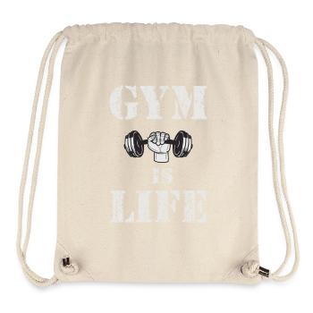 Gym Is Life – Dumbbell Vintage - Stanley/Stella Recycled Gym Bag - natural - Front