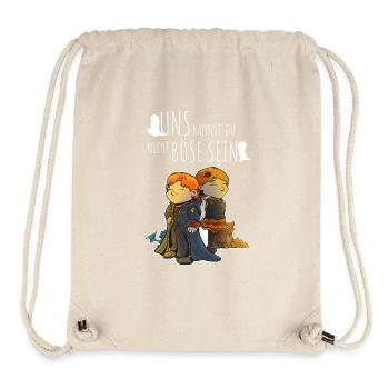 Nie böse sein: Heldenkinder Duo - Stanley/Stella recycelter Gym Bag - Naturweiß - Vorne