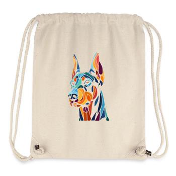 Tête de chien doberman - Sac à cordon recyclé Stanley/Stella - blanc naturel - Devant