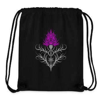 Distel Tattoo Scottish Thistle Botanical Art - Stanley/Stella Recycled Gym Bag - black - Front