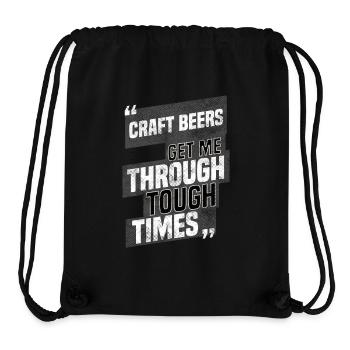 Craft Beers Get Me Through Tough Times Quote - Stanley/Stella Recycled Gym Bag - black - Front