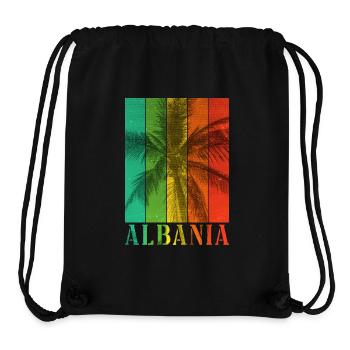 Albanie Shqipëri Été Palmiers Plage Mer Vacances - Sac à cordon recyclé Stanley/Stella - noir - Devant