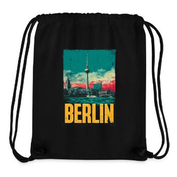 Berlin Skyline Vintage Print - Stanley/Stella Recycled Gym Bag - black - Front