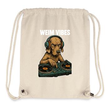 Weimaraner DJ: Retro Musik Design – Weim Vibes - Stanley/Stella recycelter Gym Bag - Naturweiß - Vorne
