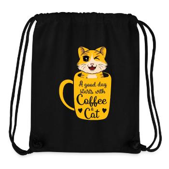 Good day coffee cat - Stanley/Stella Recycled Gym Bag - black - Front