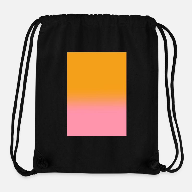 Dégradé - orange rose personnalisable - Sac à cordon recyclé Stanley/Stella - noir