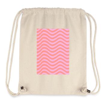 Stripe Wave Pattern - Pink Customizable - Stanley/Stella Recycled Gym Bag - natural - Front