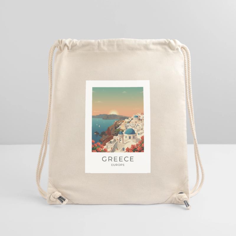 Santorini Sunset Coastal View Stanley/Stella Recycled Gym Bag