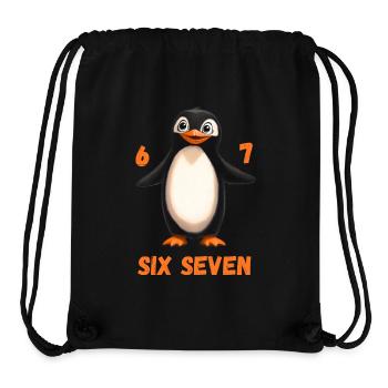 Six Seven 67 Penguin Funny Meme Design - Stanley/Stella Recycled Gym Bag - black - Front