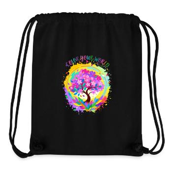 Colorful Flowering Tree - Stanley/Stella Recycled Gym Bag - black - Front