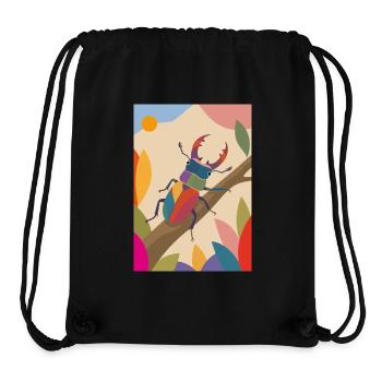Bunter Hirschkäfer im Naturstil  - Stanley/Stella recycelter Gym Bag - Schwarz - Vorne