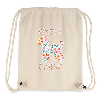 Pudel Mama mit Blumenmotiv - Stanley/Stella recycelter Gym Bag - Naturweiß - Vorne