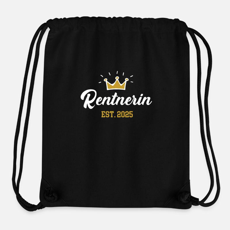 Rentnerin 2025 Rentenbeginn Rente in 25 Ruhestand - Stanley/Stella recycelter Gym Bag - Schwarz