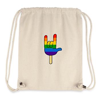 Rock ´n Roll - I Love You, Eis am Stiel Regenbogen - Stanley/Stella recycelter Gym Bag - Naturweiß - Vorne