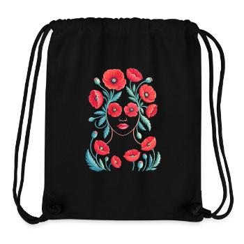 Damen Silhouette Poppy Flower Damen - Stanley/Stella recycelter Gym Bag - Schwarz - Vorne