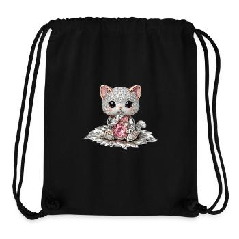 Diamond Cat with Pink Gem - Stanley/Stella Recycled Gym Bag - black - Front