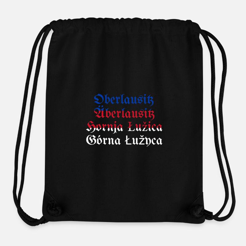 Haute-Lusace avec drapeau sorabe bleu-rouge-blanc - Sac à cordon recyclé Stanley/Stella - noir