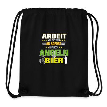 Retraité pêcheur pêcheur à la pêche et bière - Sac à cordon recyclé Stanley/Stella - noir - Devant