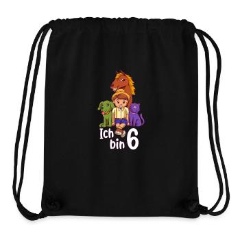 Geburtstagsshirt Bauernhof - 6 Geburtstag Junge - Stanley/Stella recycelter Gym Bag - Schwarz - Vorne